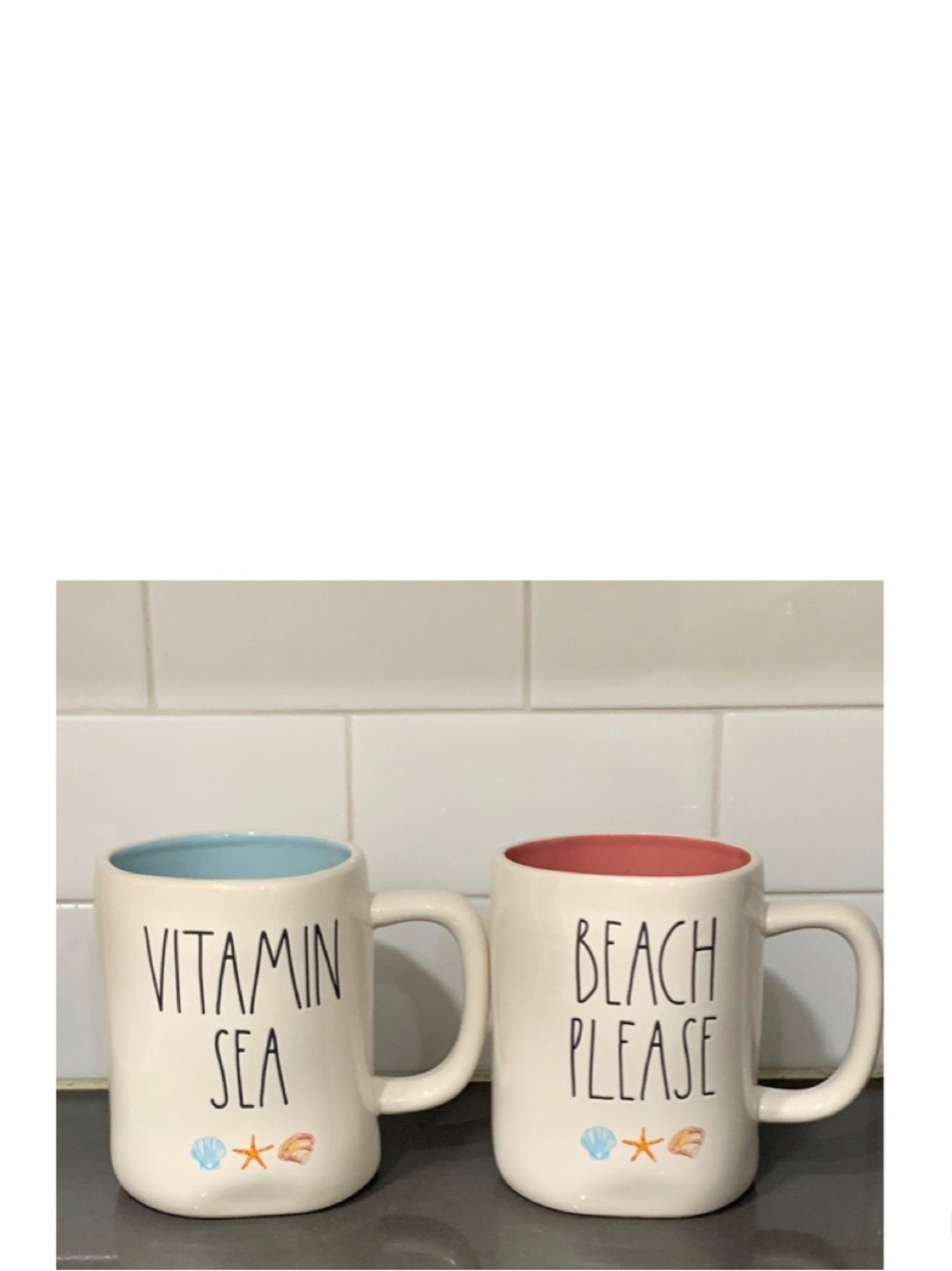 NEW Rae Dunn Beach Please & Vitamin Sea Mug Set